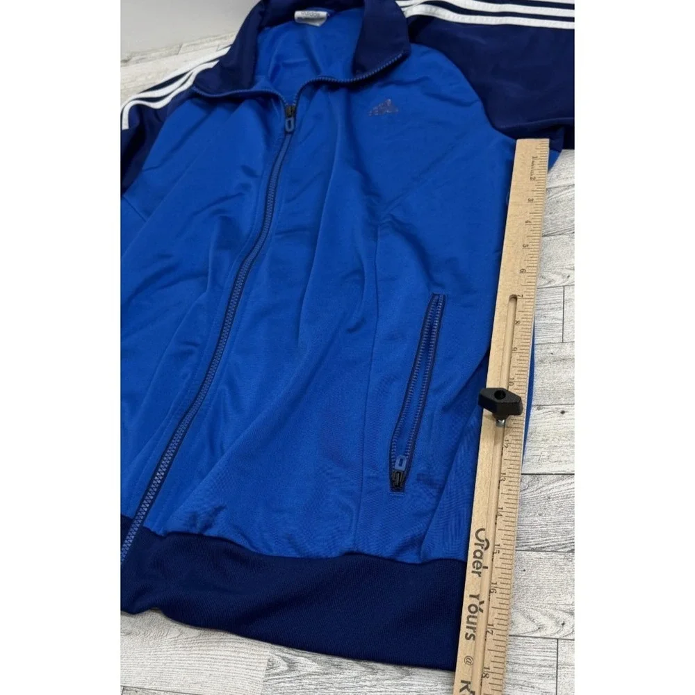 Adidas Track Jacket Men's XL Two Tone Blue Full‎ Zip 3-Stripes Athletic XLARGE